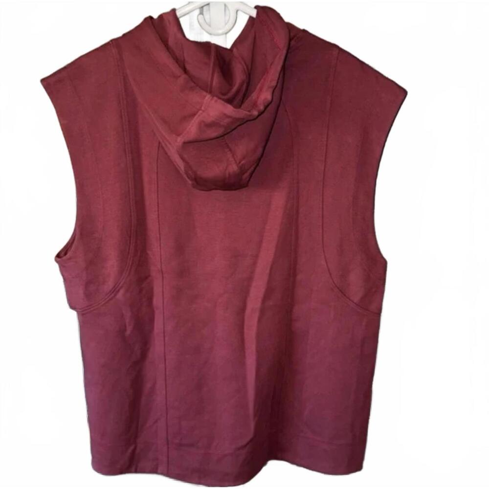 ATHLETA Oversized Sweatshirt Hoodie Tank Size XS Sundown Shirt Wine NEW $89 msrp - Picture 5 of 6